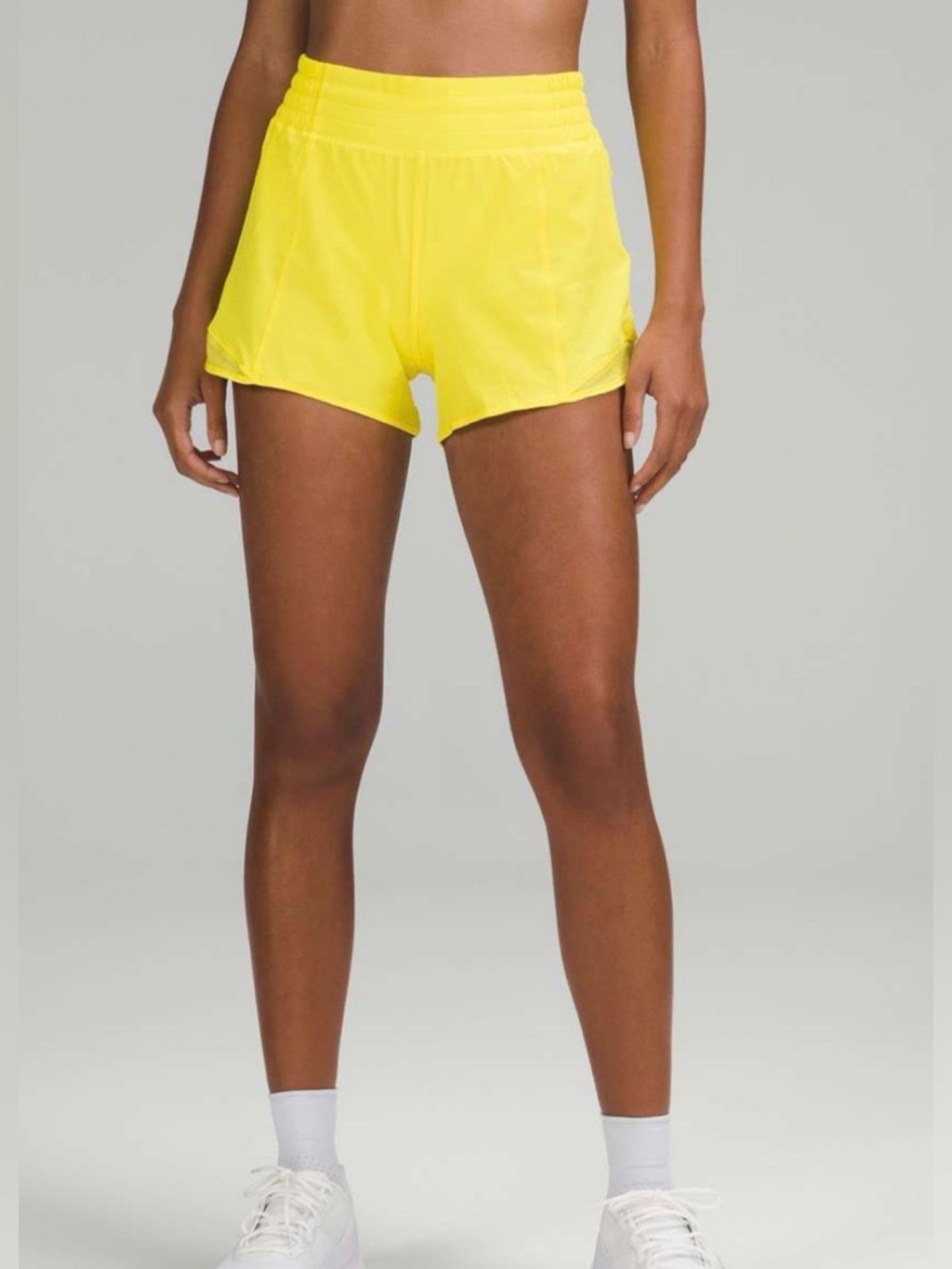 NWT Lululemon Hotty Hot Shorts Size 14 High Rise 4” Inseam Sonic Yellow